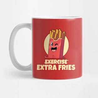 Exercise? Extra Fries! (on dark colors) Mug